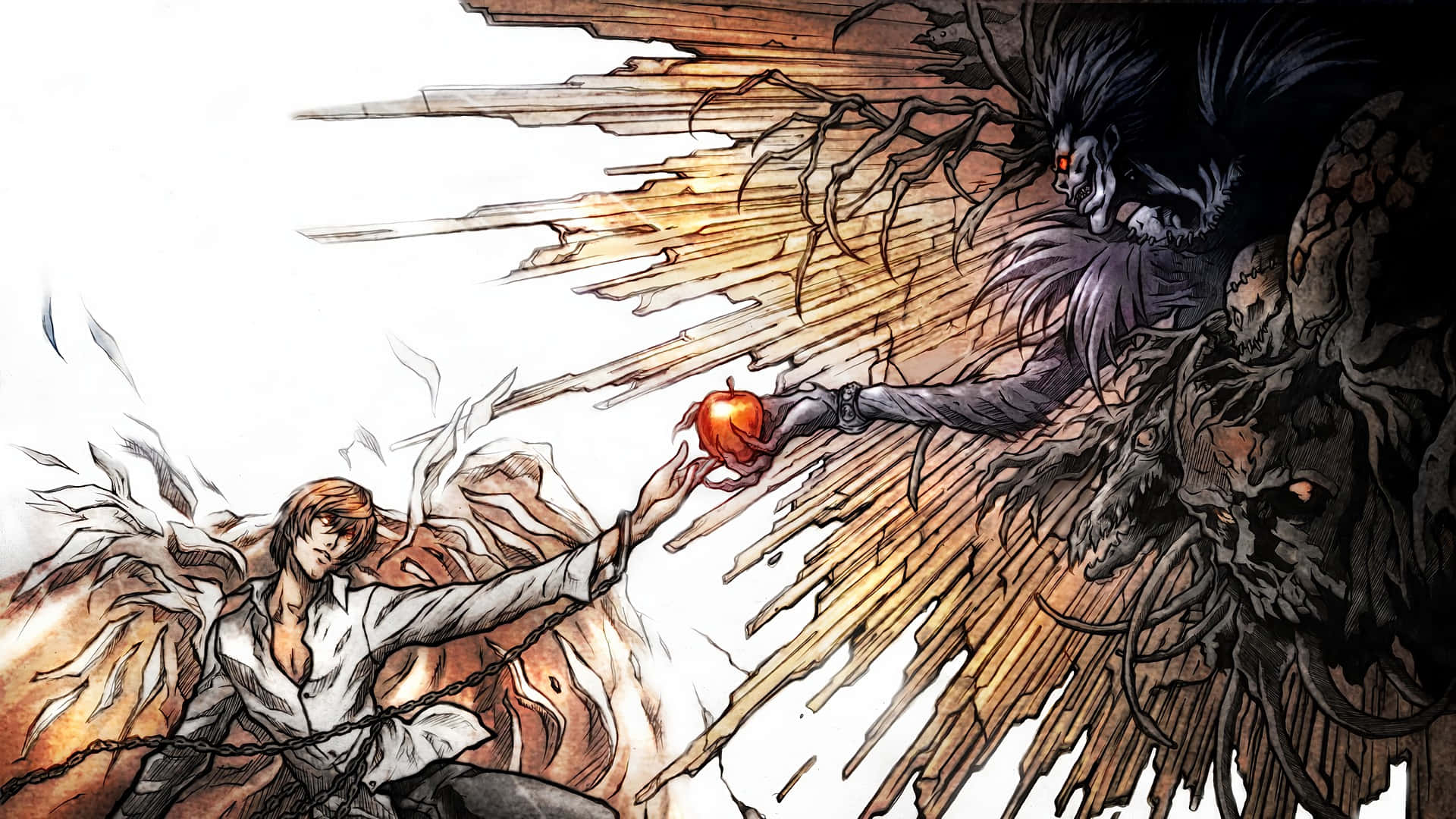 Сотворение Адама Death Note 4K Обои
