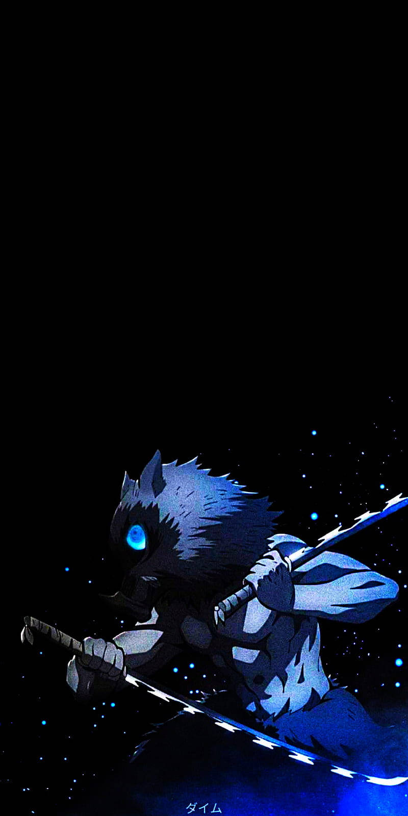 Иноске с голубыми глазами Demon Slayer для iPhone Обои