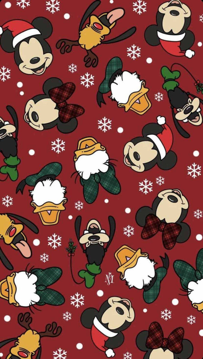 Disney Christmas iPhone Микки Маус и друзья Обои