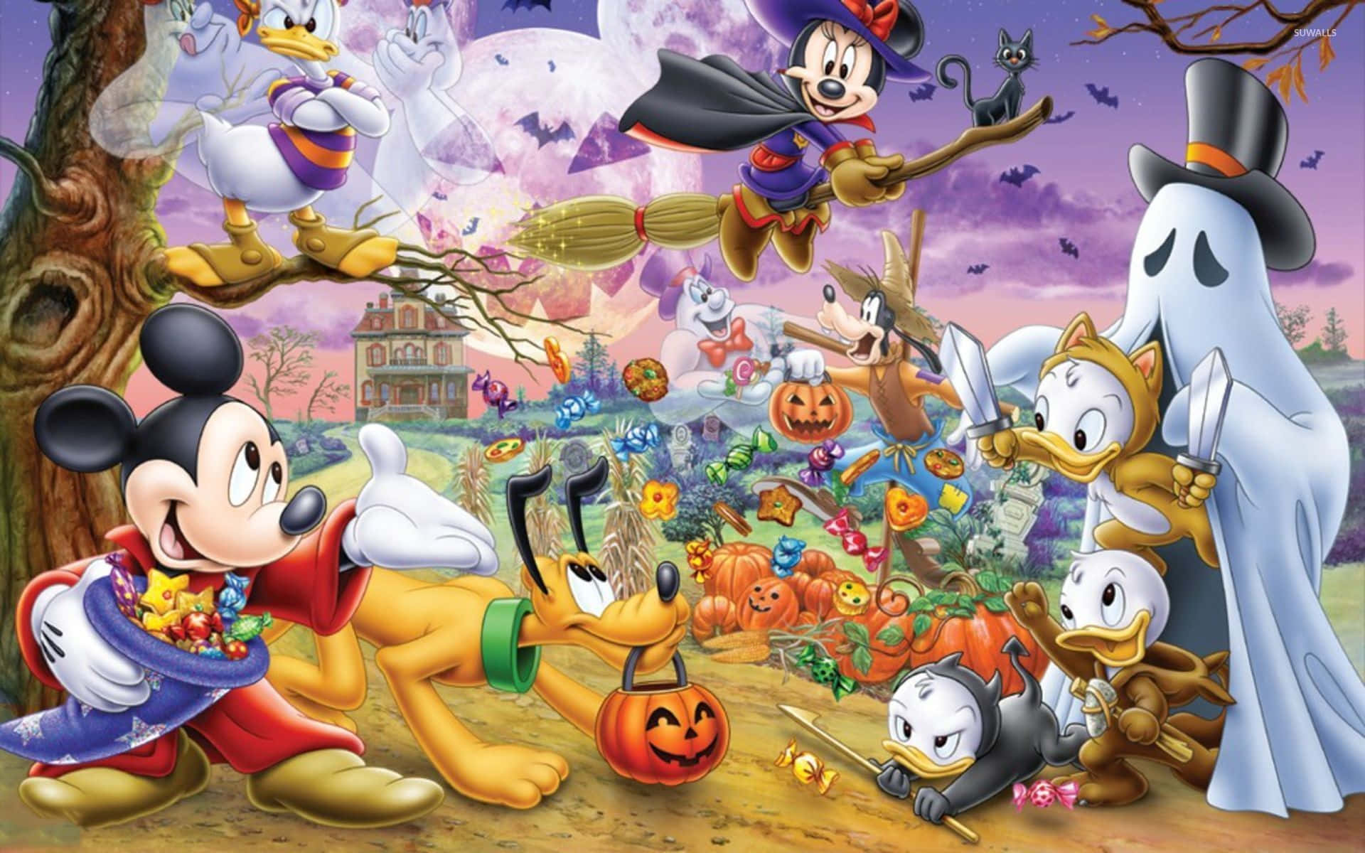 Волшебная ночь Хэллоуина в Disney Обои