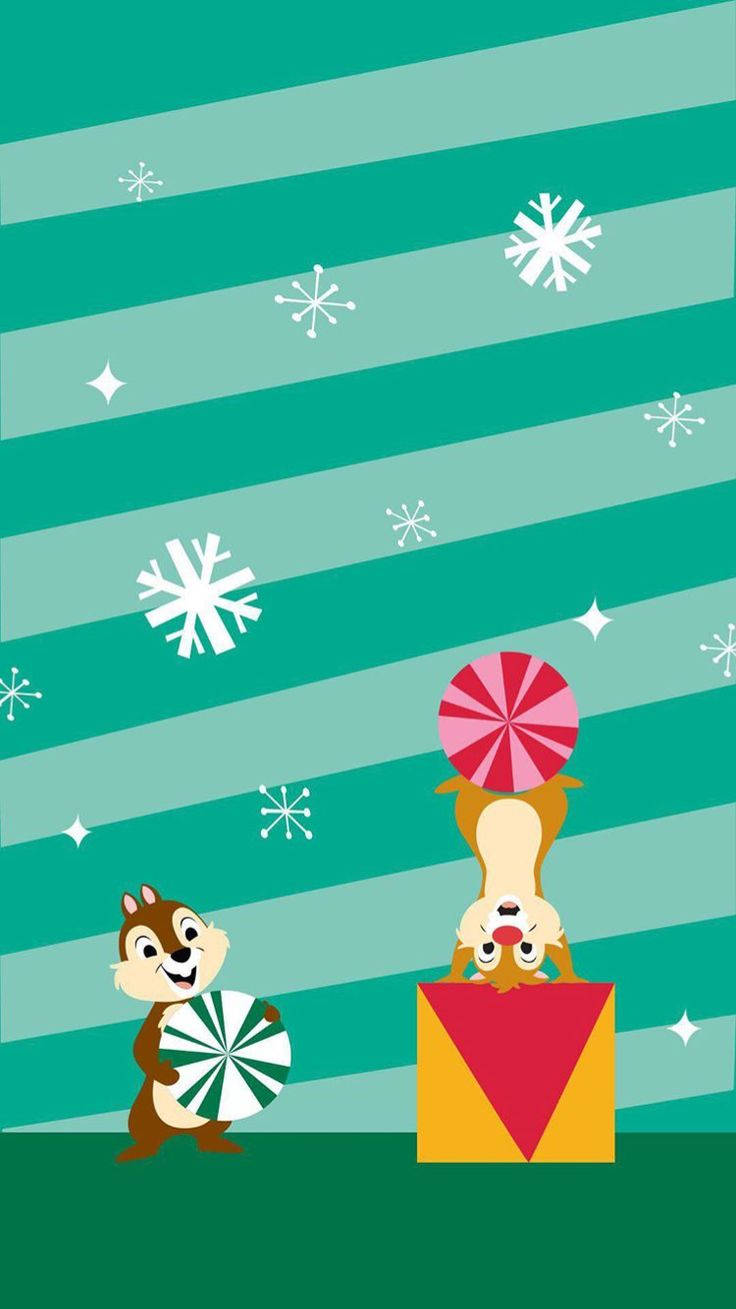 Disney Рождество iPhone Чип и Дейл Обои
