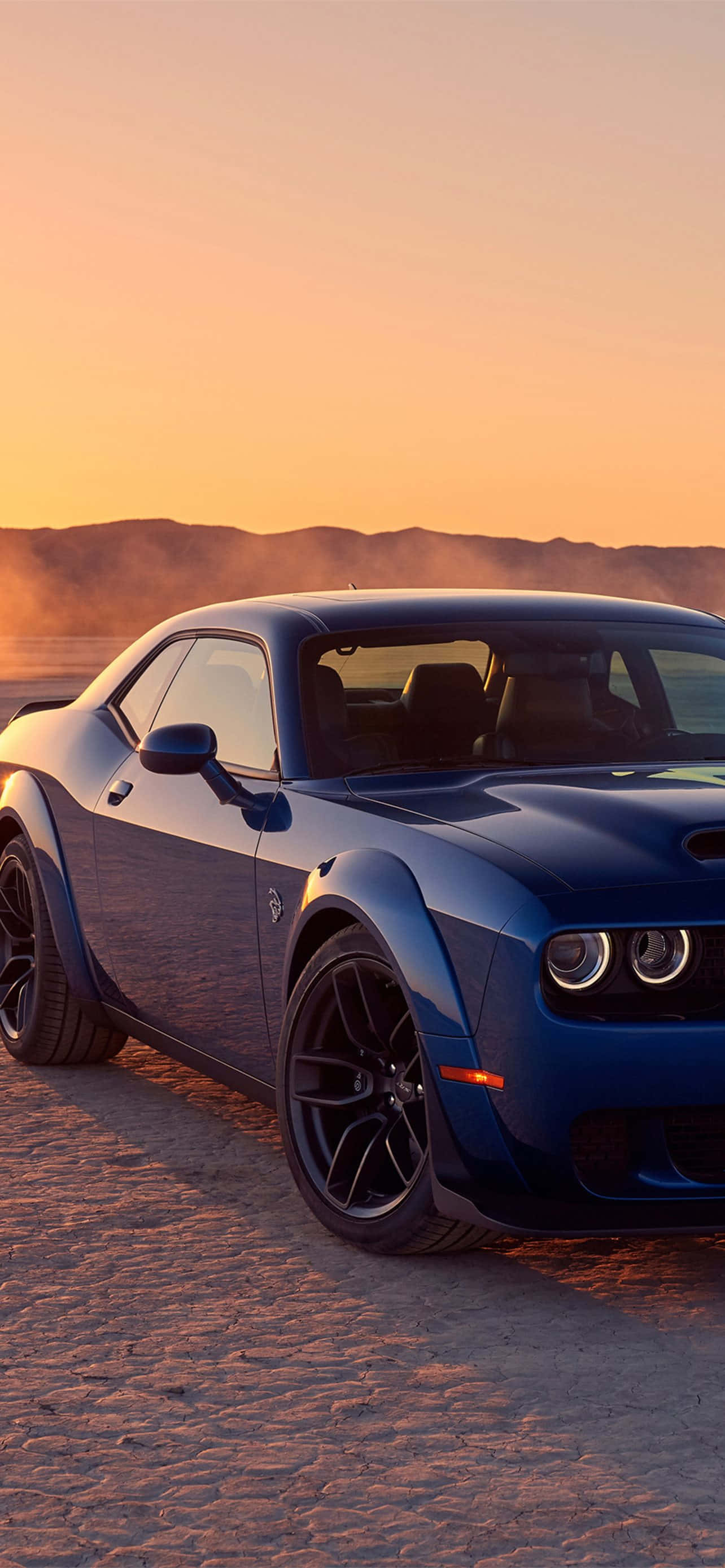 Dodge Hellcat на закате Обои