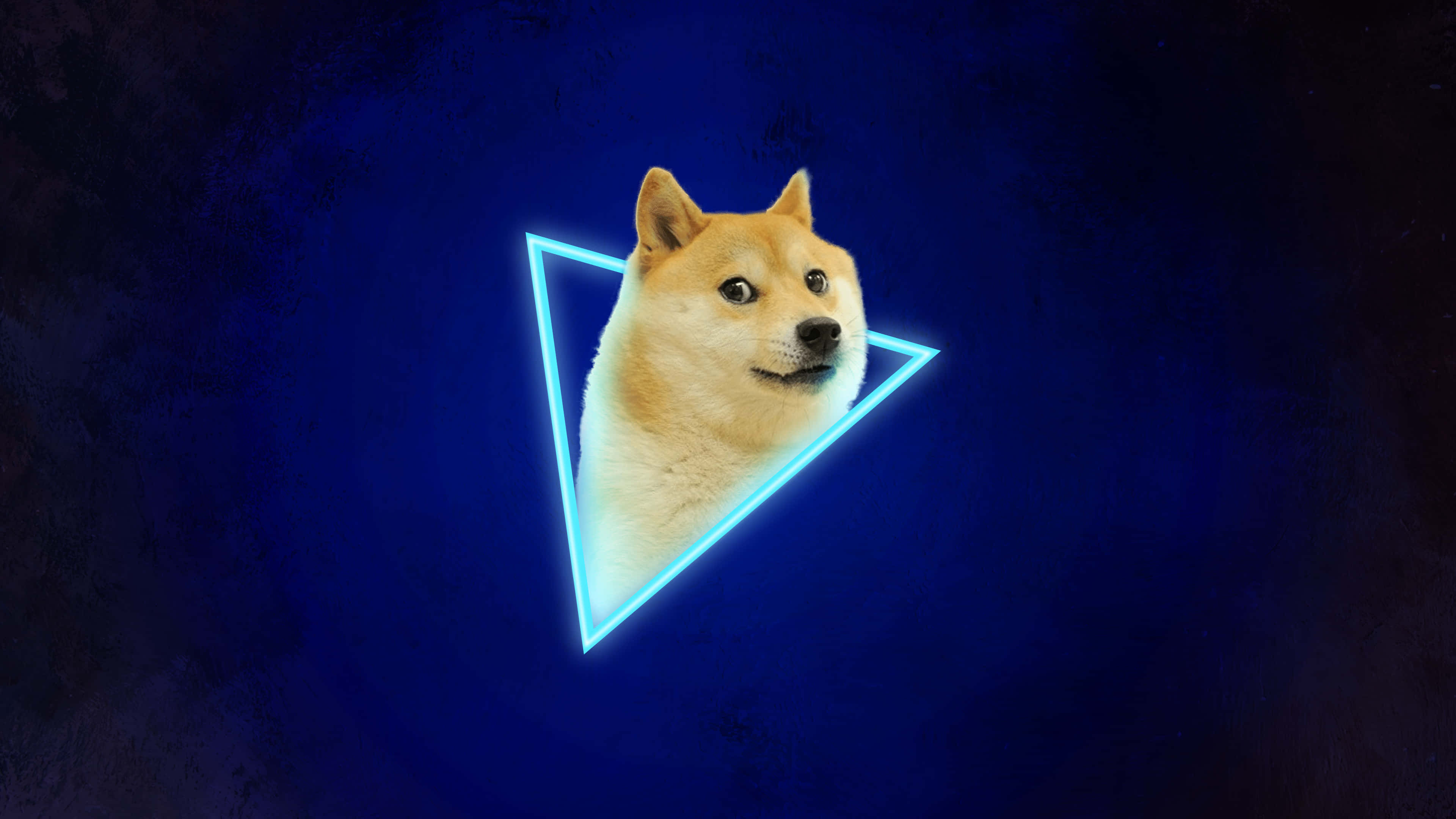 Синий треугольник Doge Обои