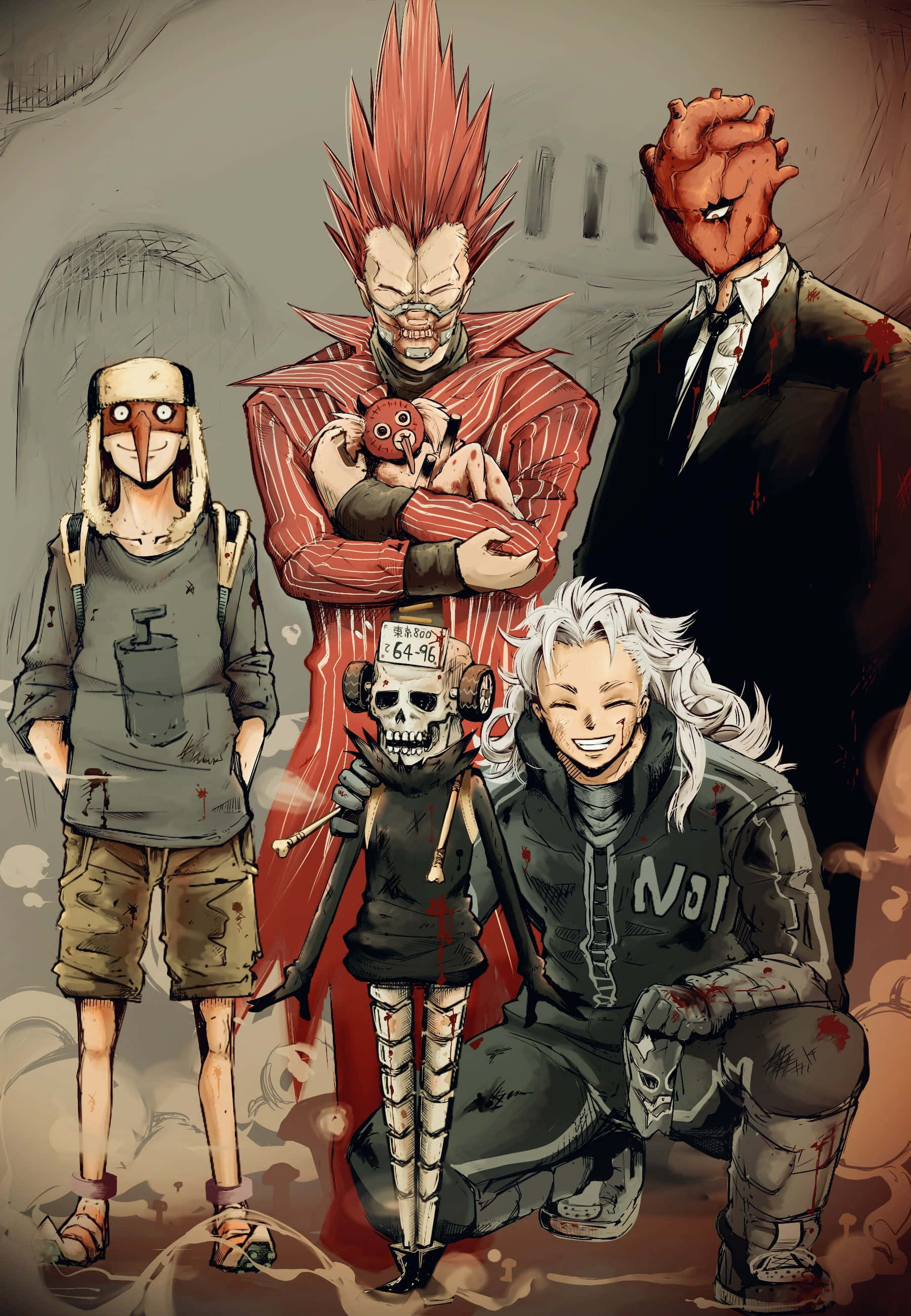 Кайман, главный герой Dorohedoro, готовый встретить своих врагов Обои