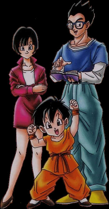 Иллюстрация семьи Гохан из Dragon Ball Обои