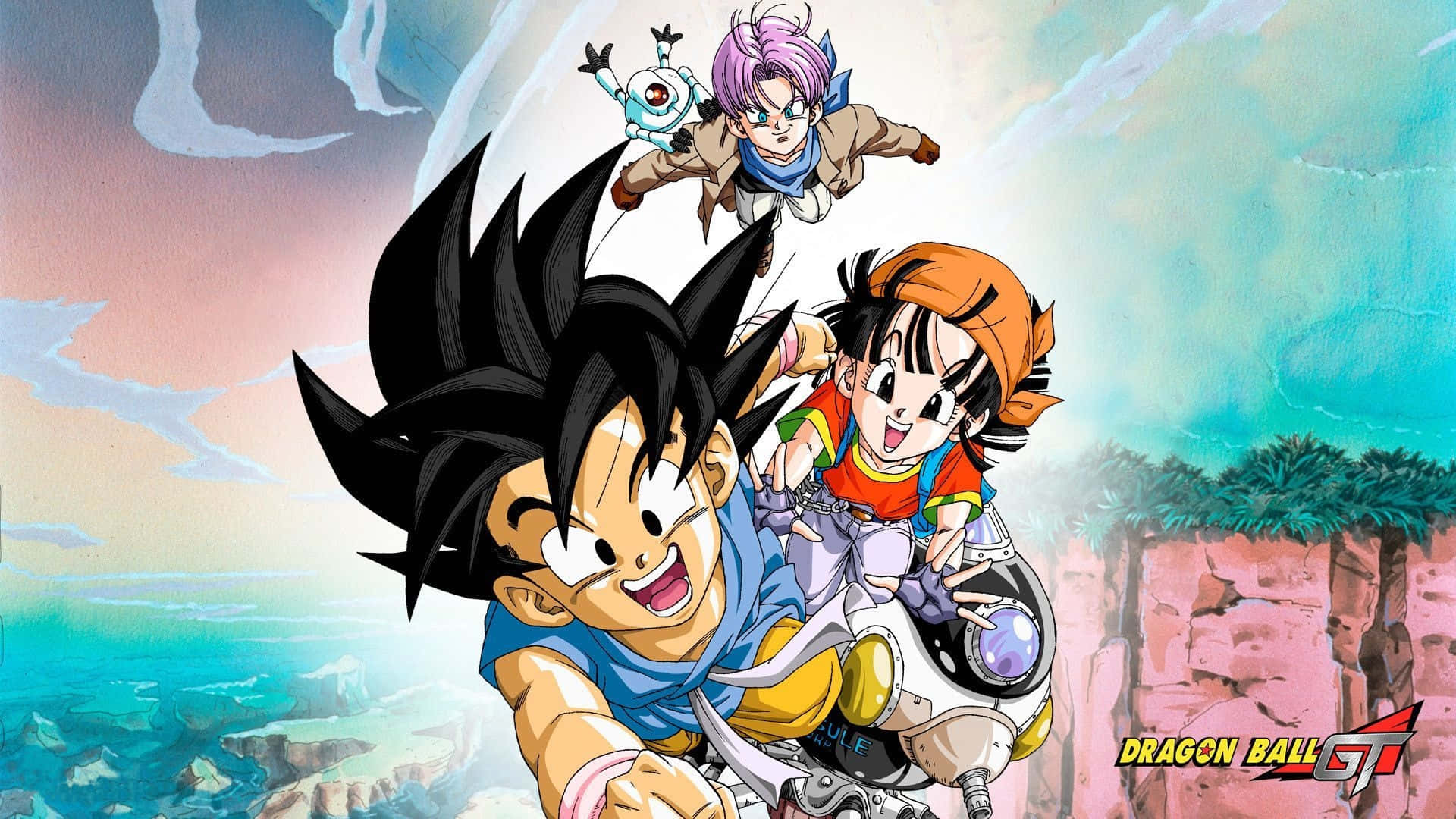 Гоку, Пан и Транкс из Dragon Ball GT Обои