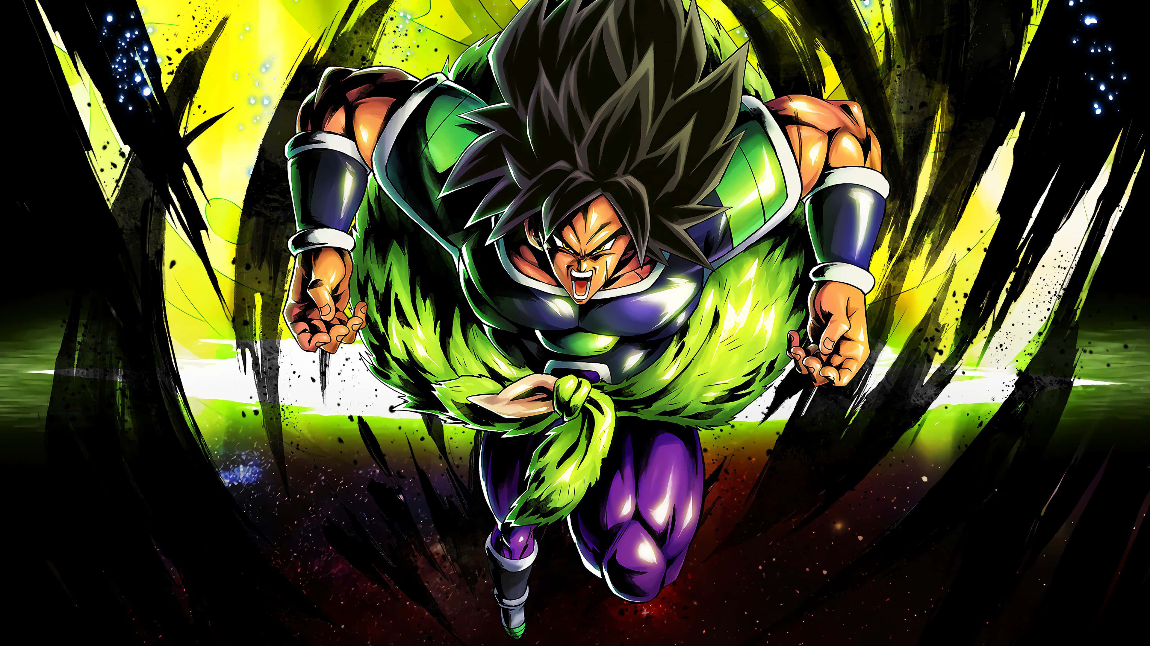 Зелёная чёрная картинка Dragon Ball Super Обои