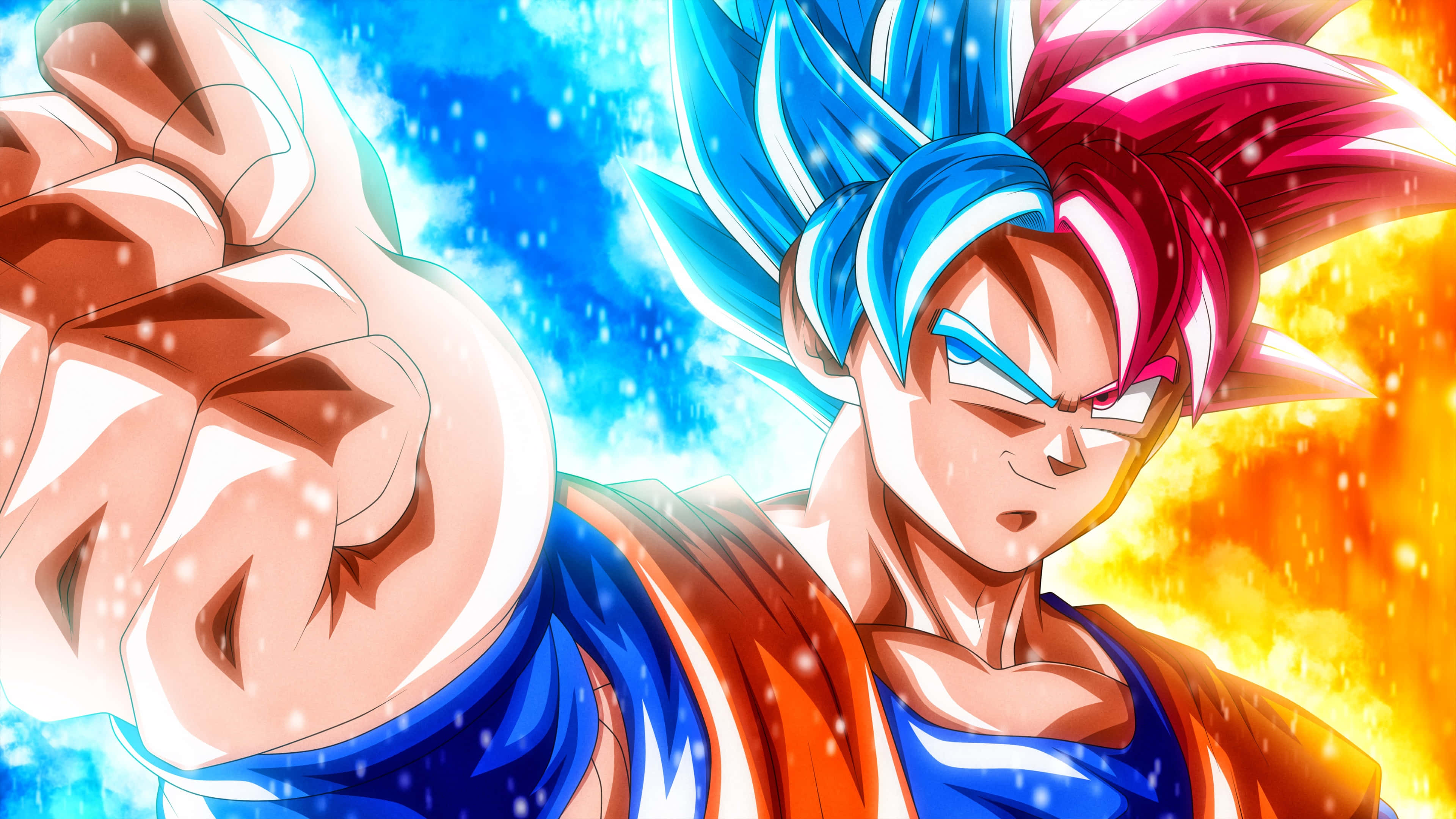 Сине-желтое изображение Dragon Ball Super Обои