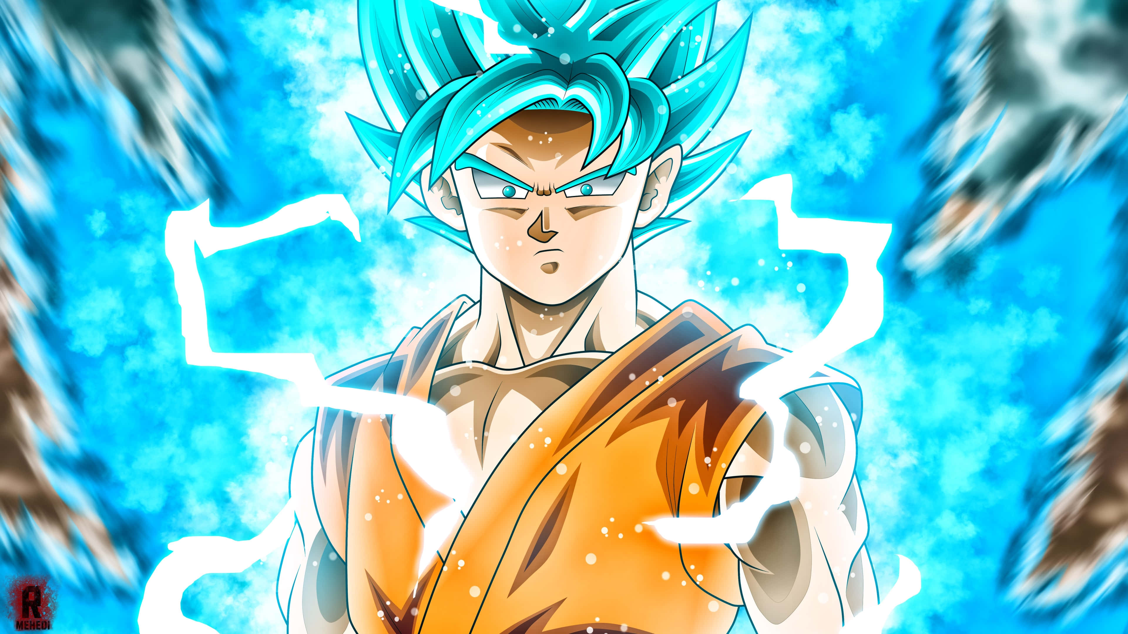 Гоку с молниями из аниме Dragon Ball Super Обои