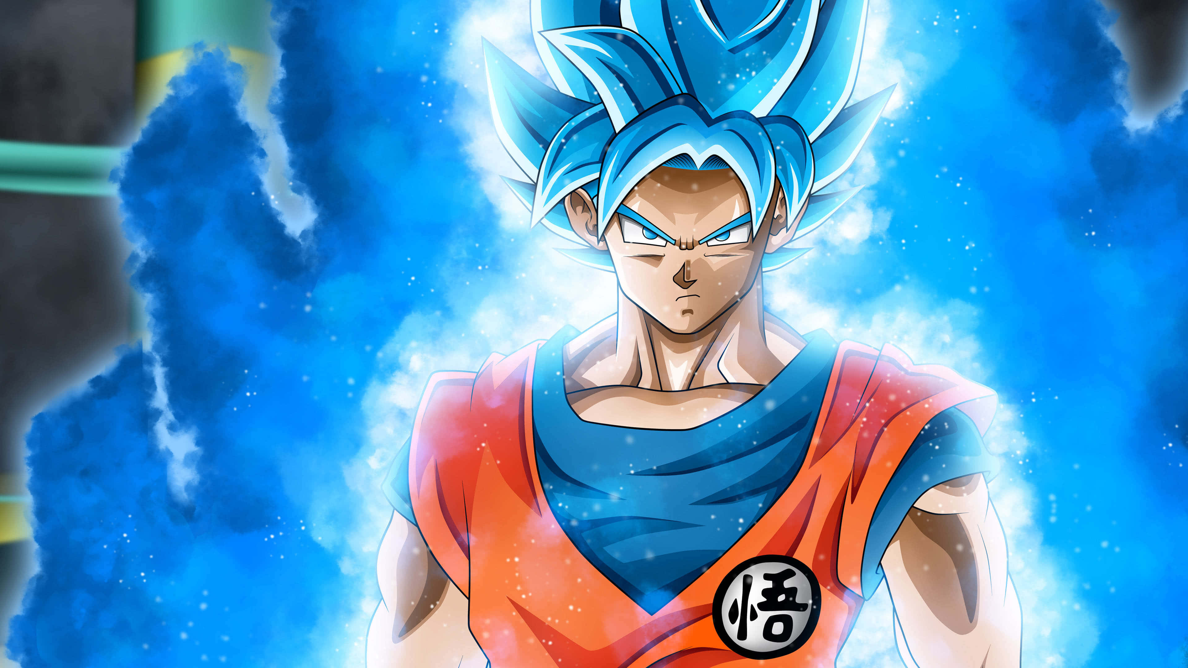 Гоку в синем пламени Dragon Ball Super Обои