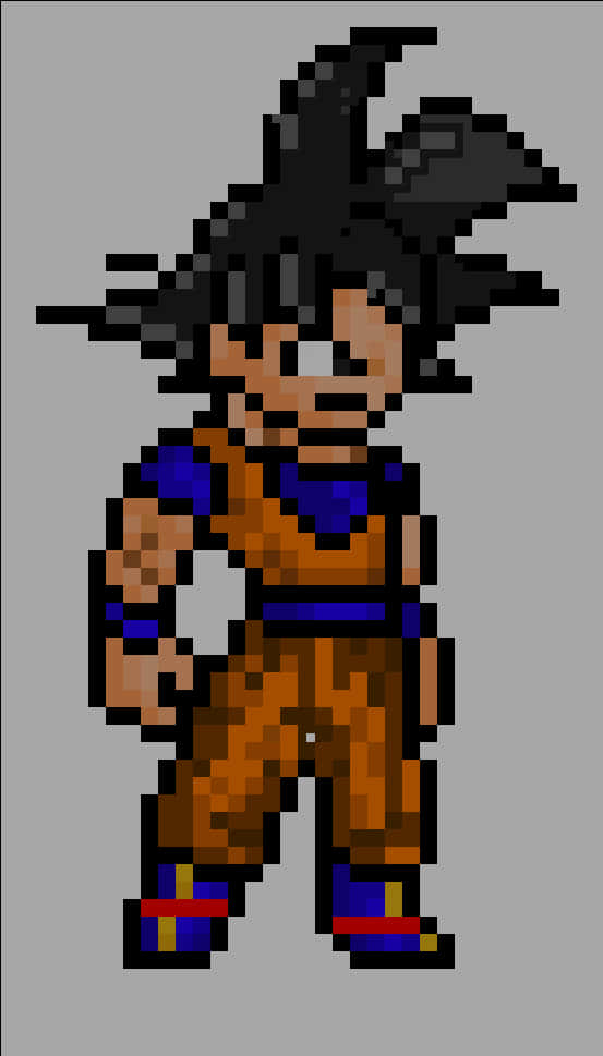 Пиксель-арт Гоку из Dragon Ball Обои