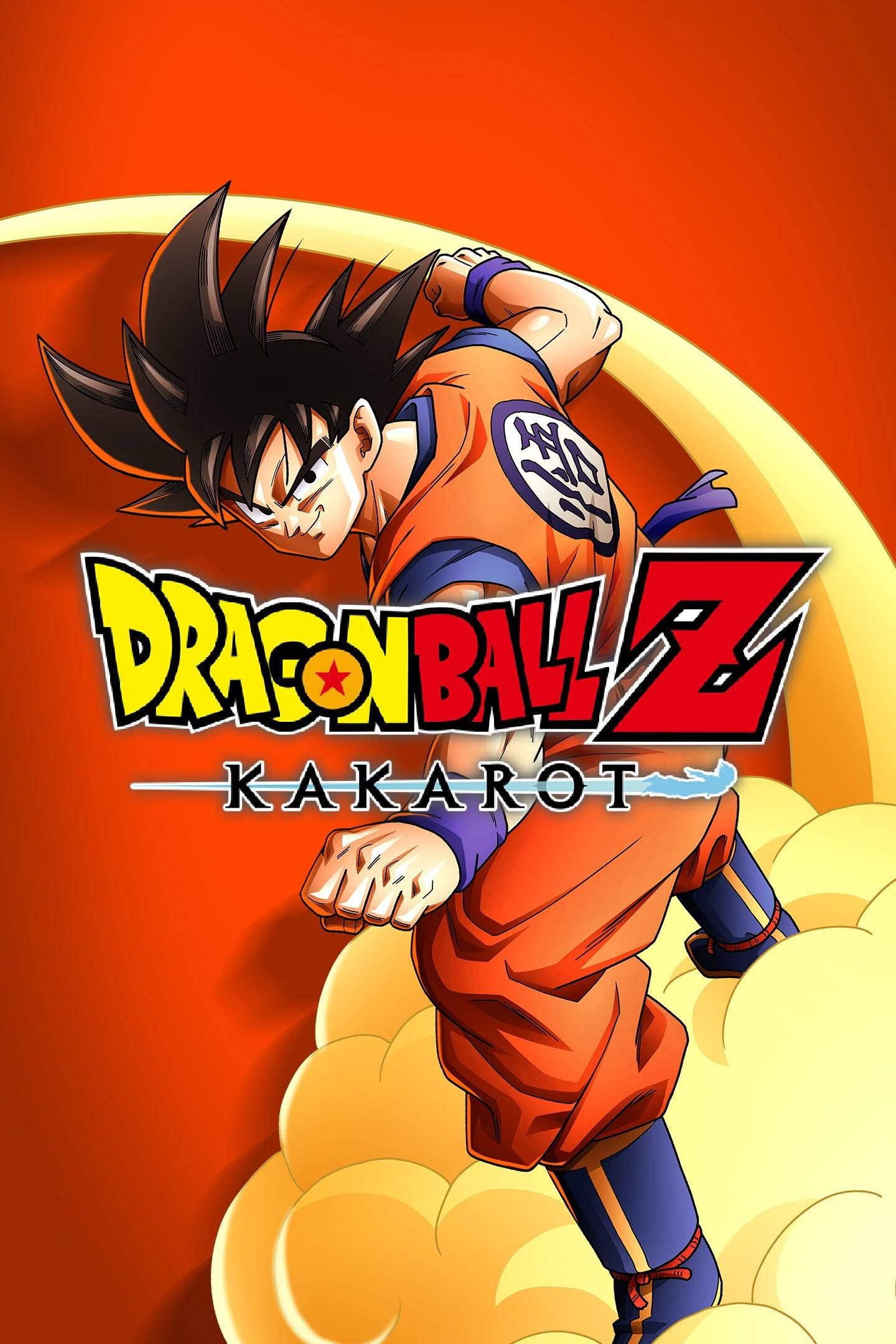 Логотип Dragon Ball Z и атакующий Гоку Обои
