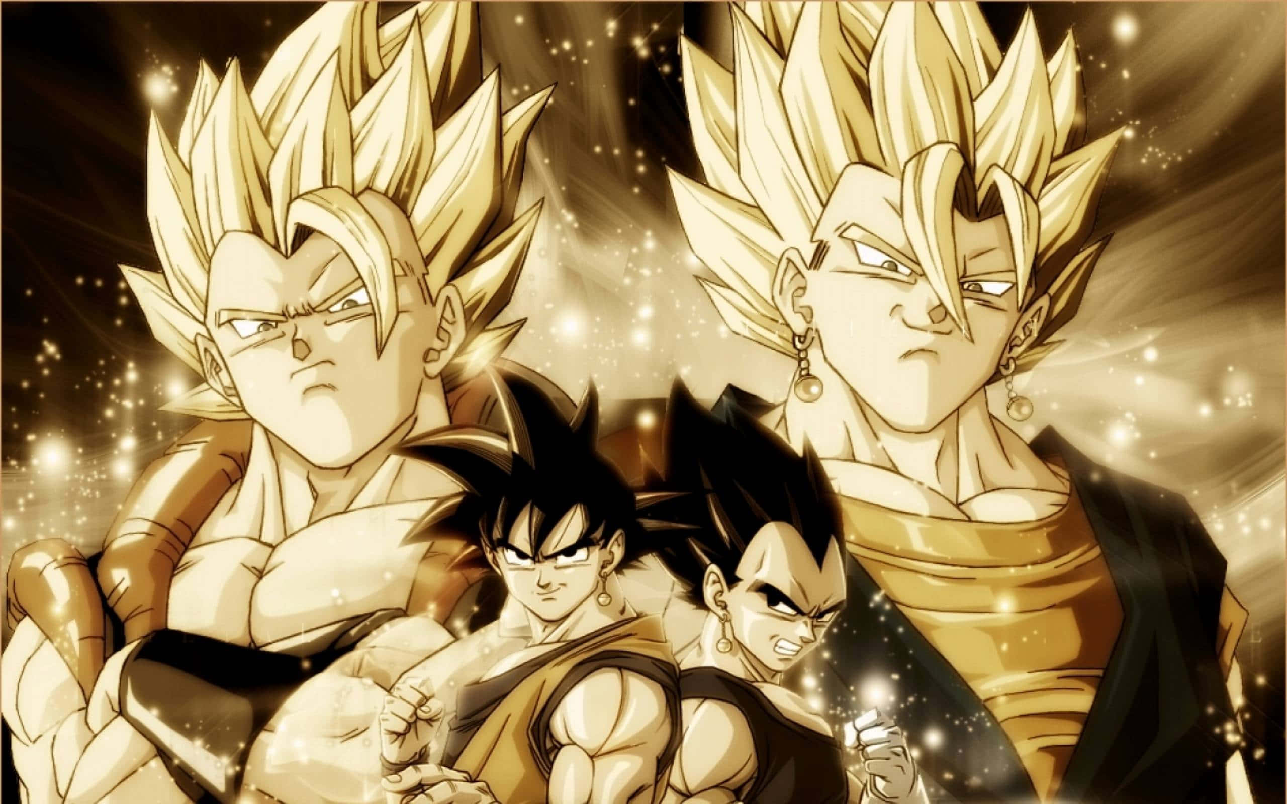 Интенсивная битва Гоку и Вегеты в Dragon Ball Z Обои