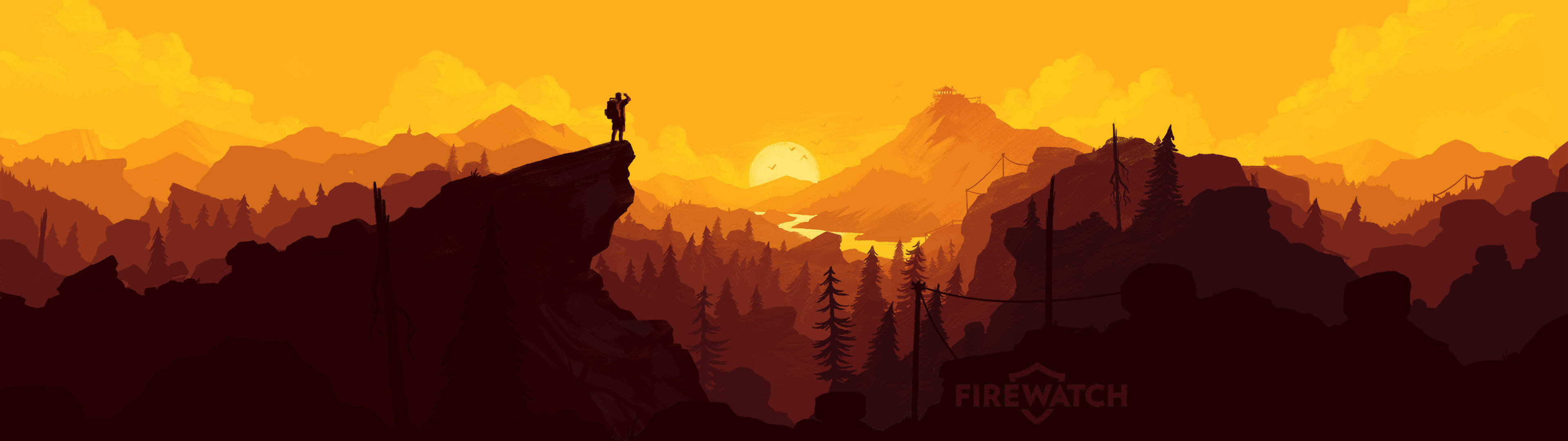 Погрузитесь в приключение с Dual Screen и Firewatch. Обои