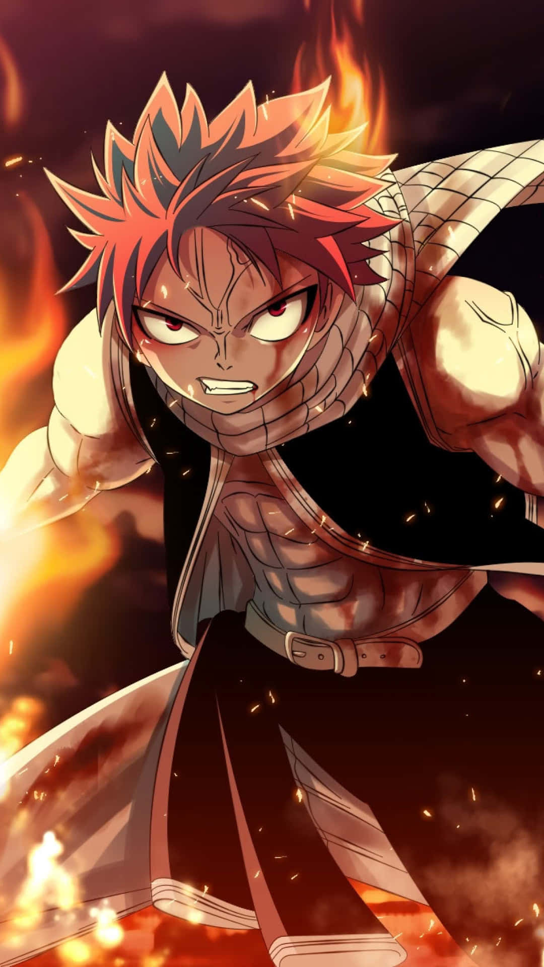 Fairy Tail Эстетика Нацу Драгнил Напряженный Взгляд Обои