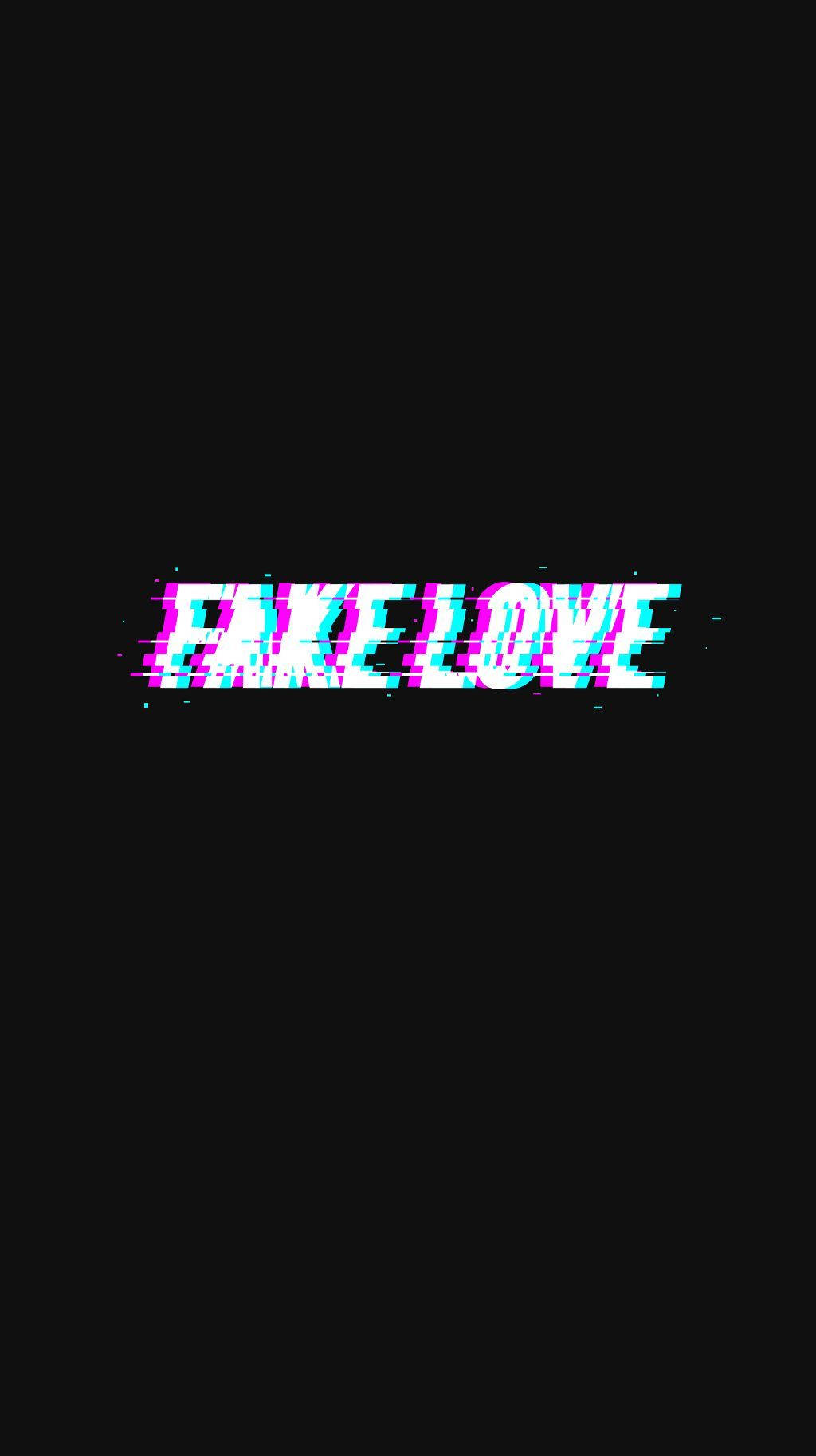 Эстетичное глитч-изображение «Fake Love» от BTS Обои