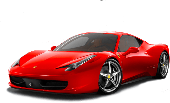 Красный Ferrari 458 Italia вид сбоку Обои