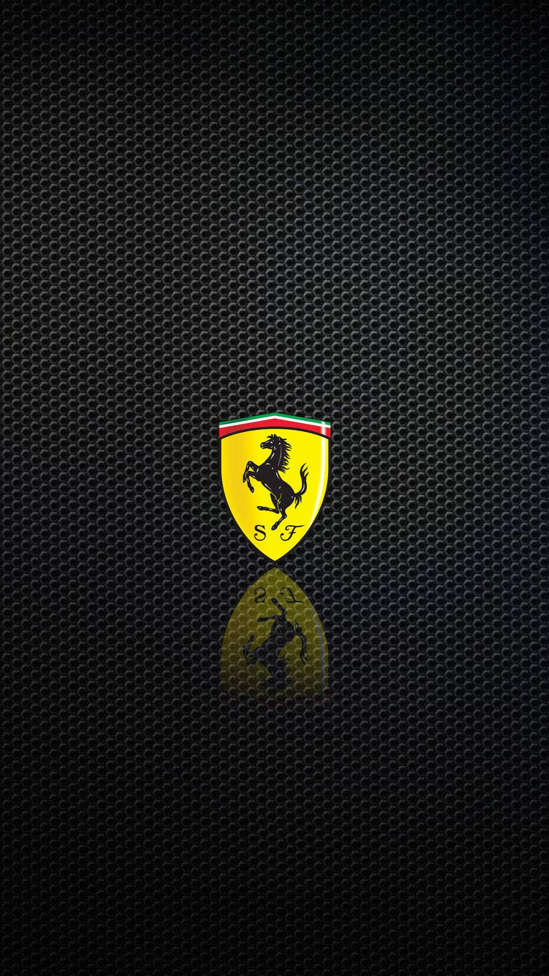 Черный эстетичный логотип Ferrari для телефона Обои