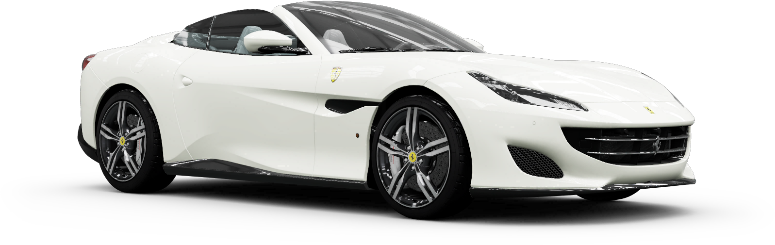 Белый Ferrari с откидным верхом вид сбоку Обои