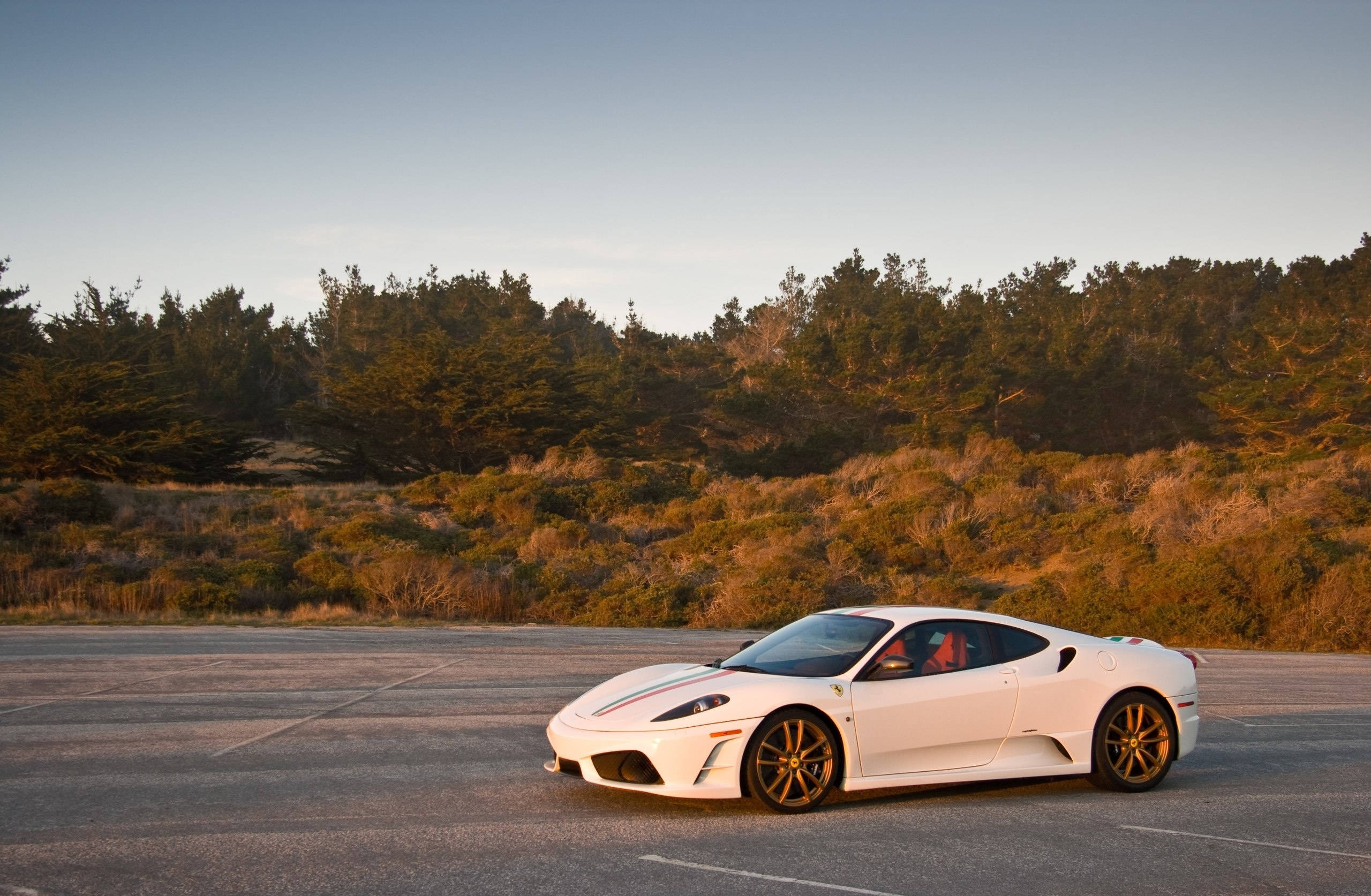 Роскошный белый Ferrari F430 Scuderia Обои