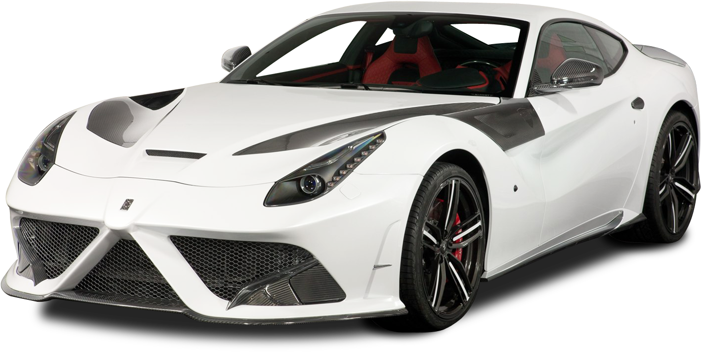 Белый спортивный автомобиль Ferrari изолирован Обои