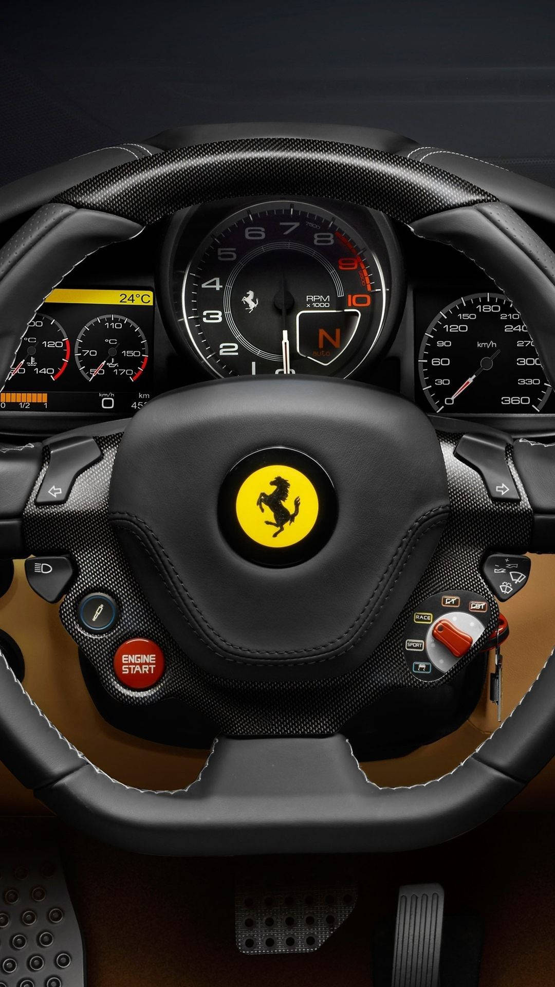 Интерьер спортивного автомобиля Ferrari для iPhone Обои