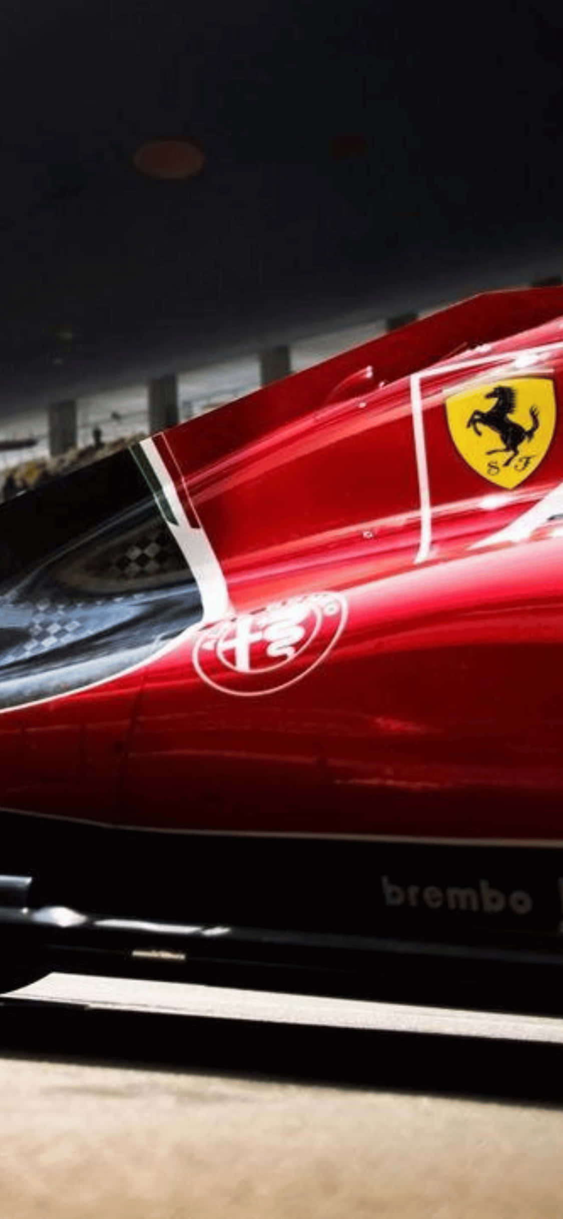 Ferrari сбоку iPhone Xs F1 2018 фон Обои