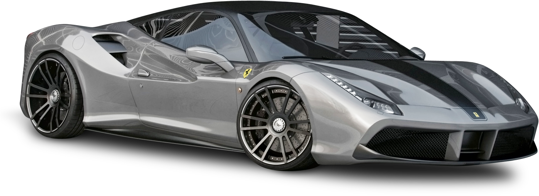 Серебристый спортивный автомобиль Ferrari Обои
