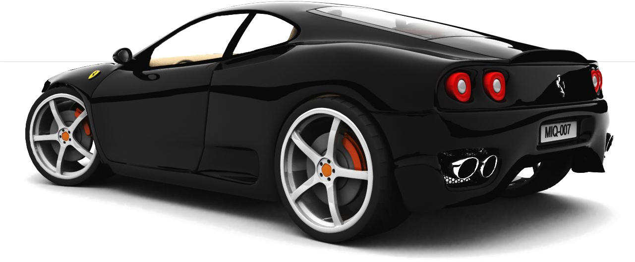 Черный спортивный автомобиль Ferrari в профиль Обои