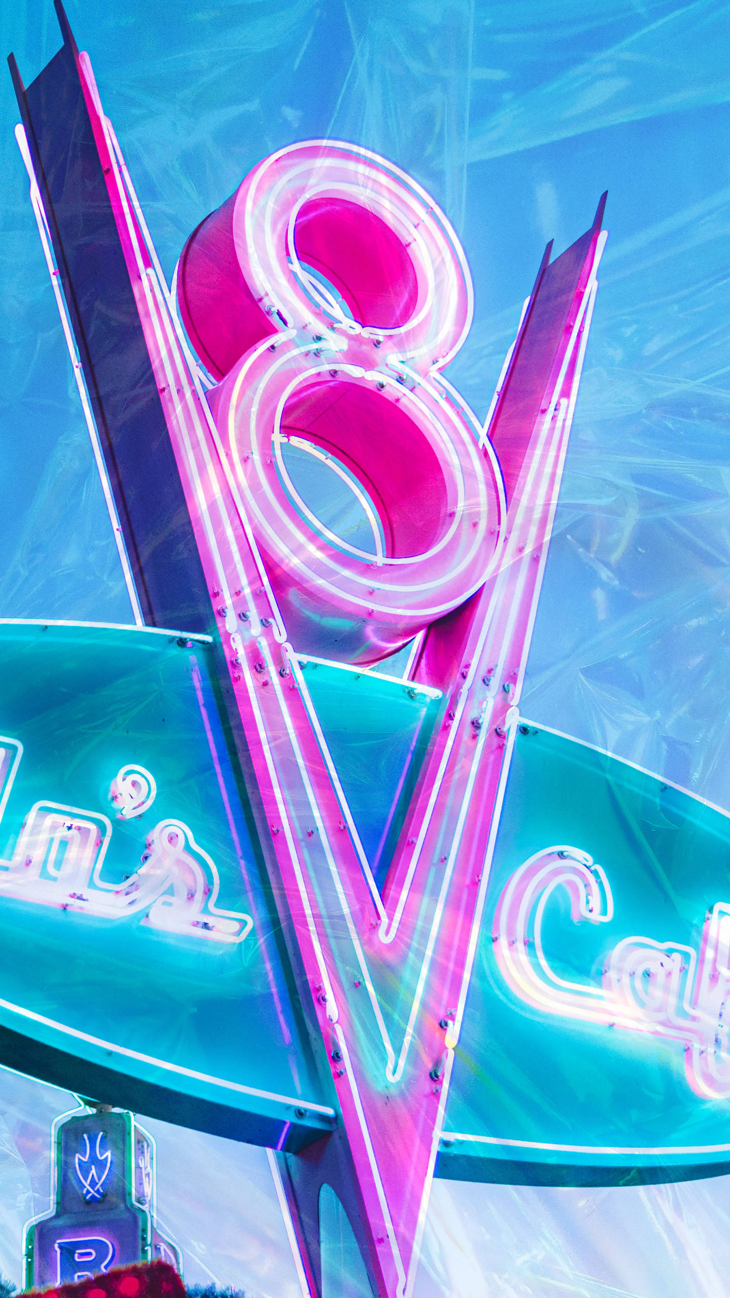 Логотип Flo's V8 Cafe в Диснейленде Обои