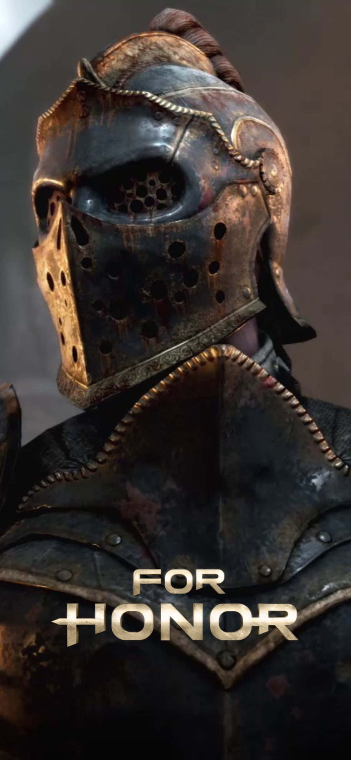 мужчина в доспехах со словами for honor Обои