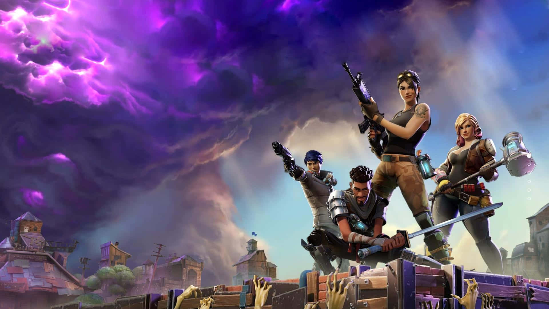 Пополните ряды миллионов игроков Fortnite и сражайтесь за Победу. Обои