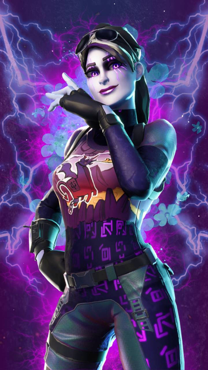 Крутой фон Fortnite с Тёмной Бомбардировщицей Обои