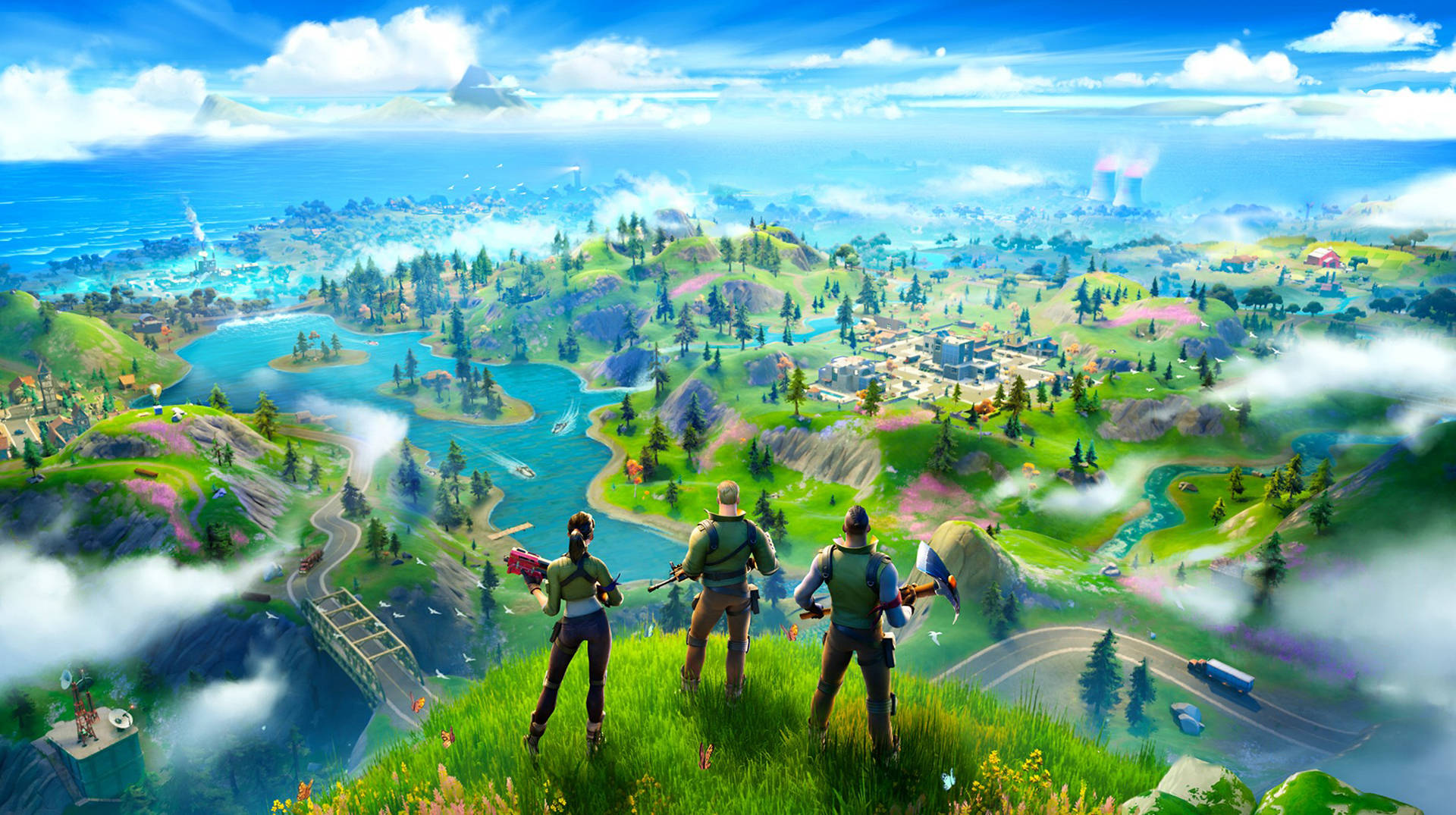 Fortnite Battle Royale: игровой процесс на карте Обои
