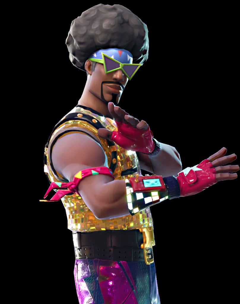 Забавный диско-персонаж Fortnite Обои