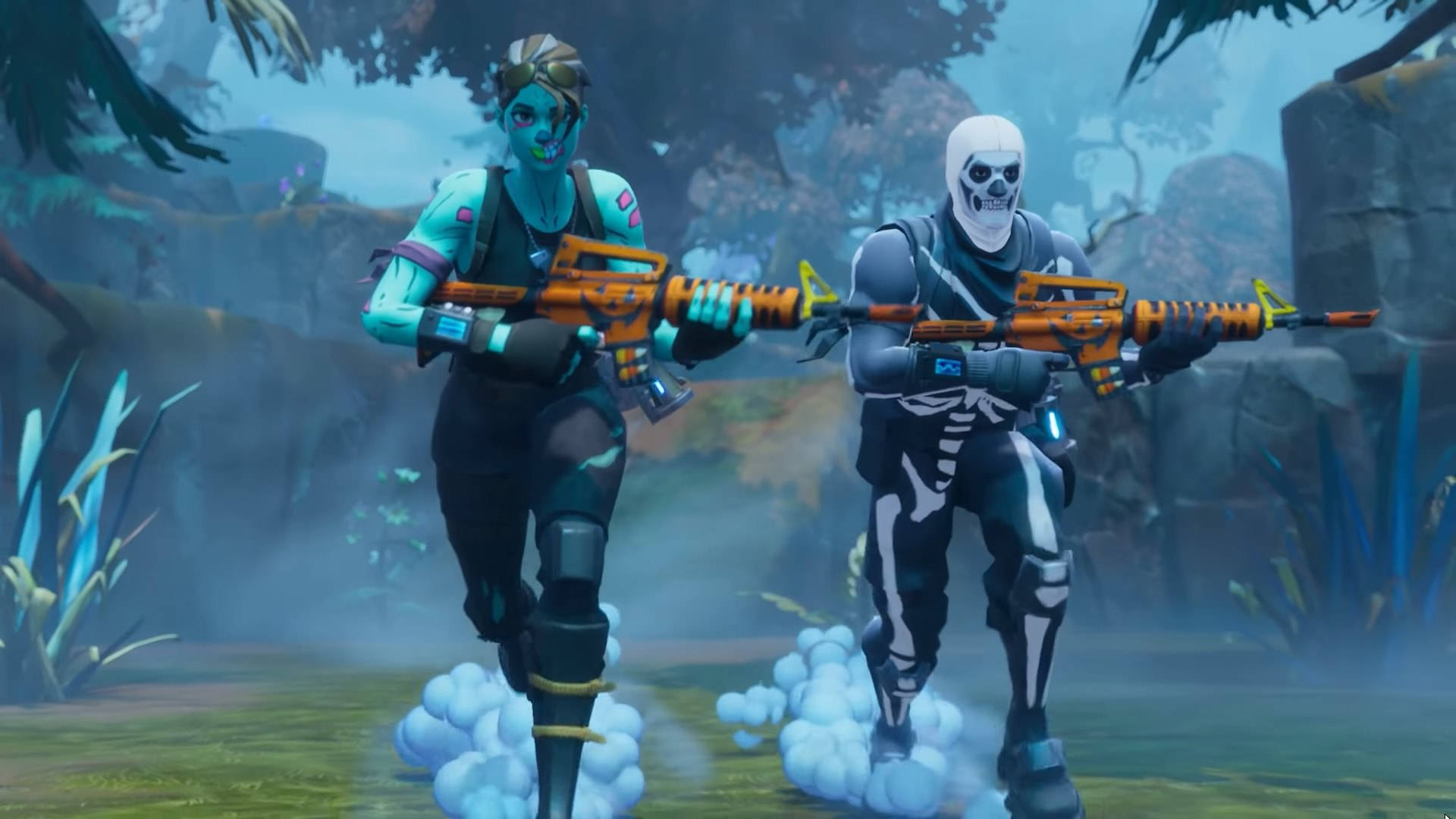 Два игрока Fortnite противостоят холоду Обои