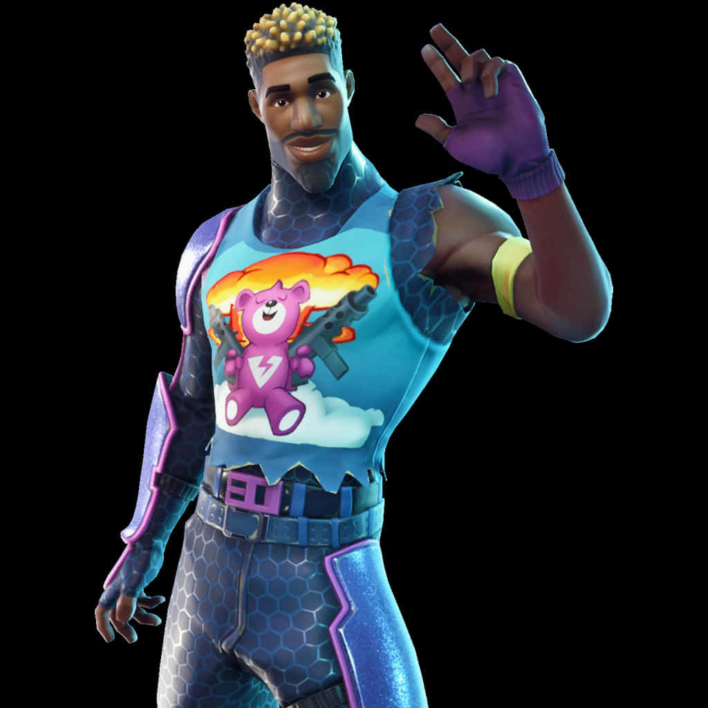Персонаж Fortnite машет рукой в знак приветствия Обои