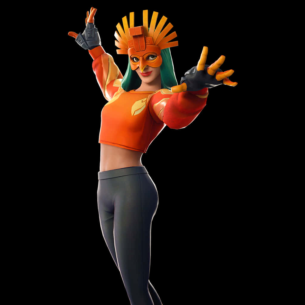 Скин Сунберд из Fortnite в позе Обои