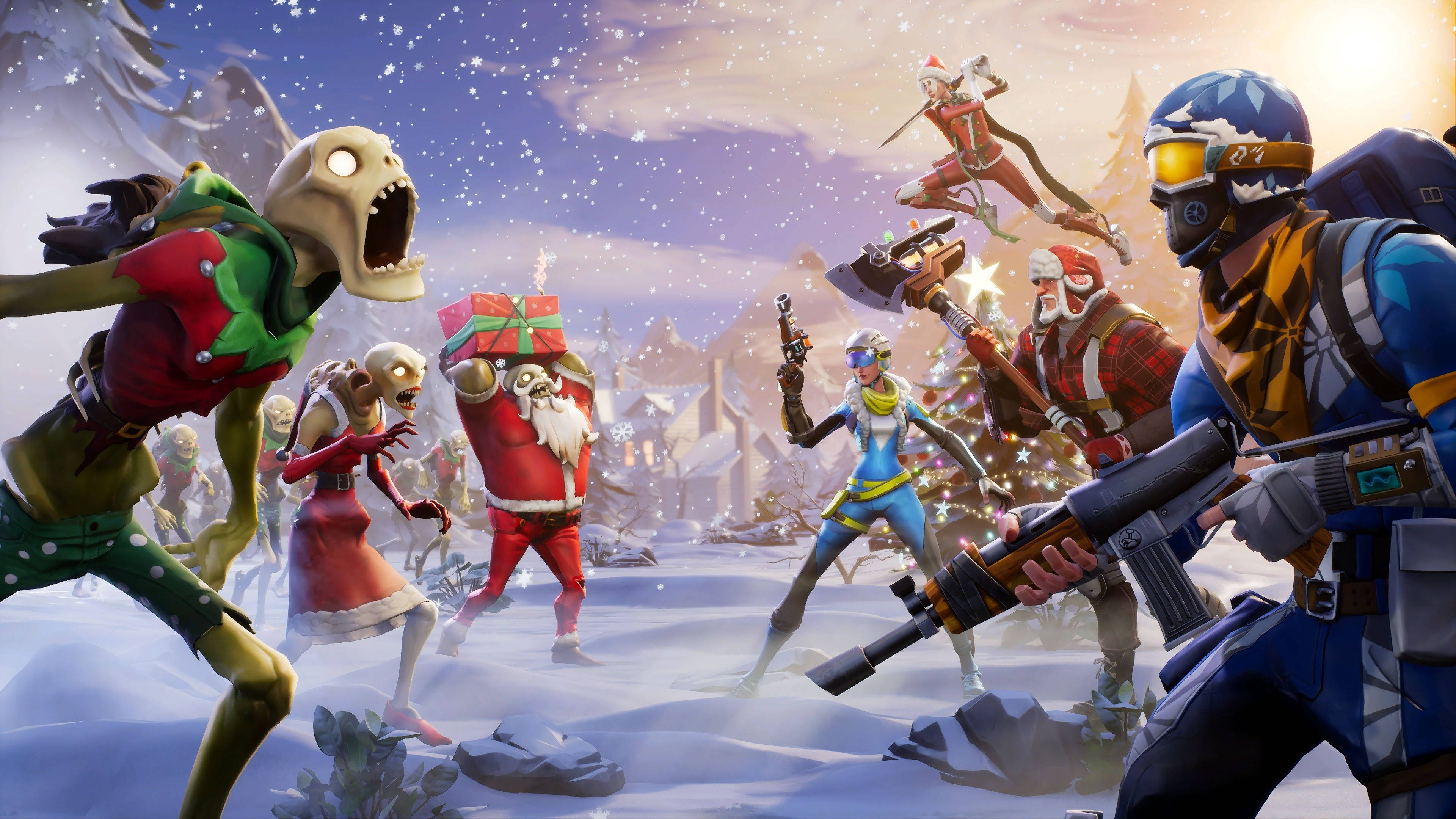 Переживите праздники с Fortnite: Спасите мир Обои
