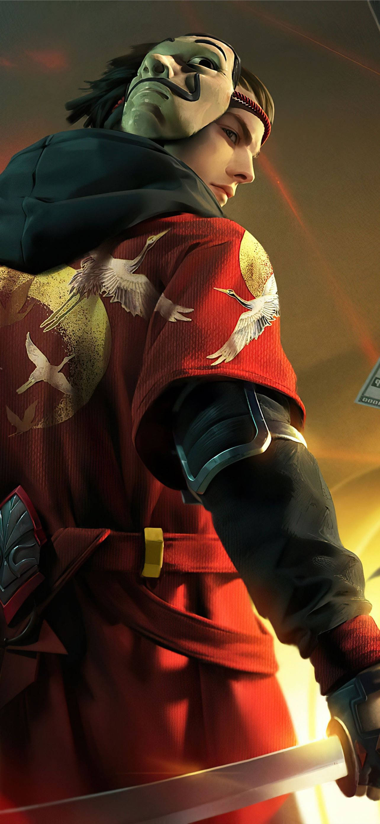 Free Fire Сезон 1 с маской из «Бумажного дома» Обои