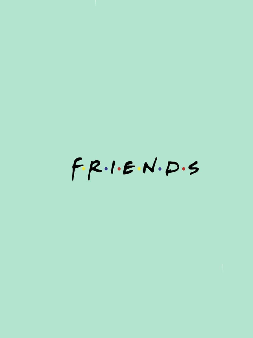 Пастельно-зеленый фон с надписью Friends Обои