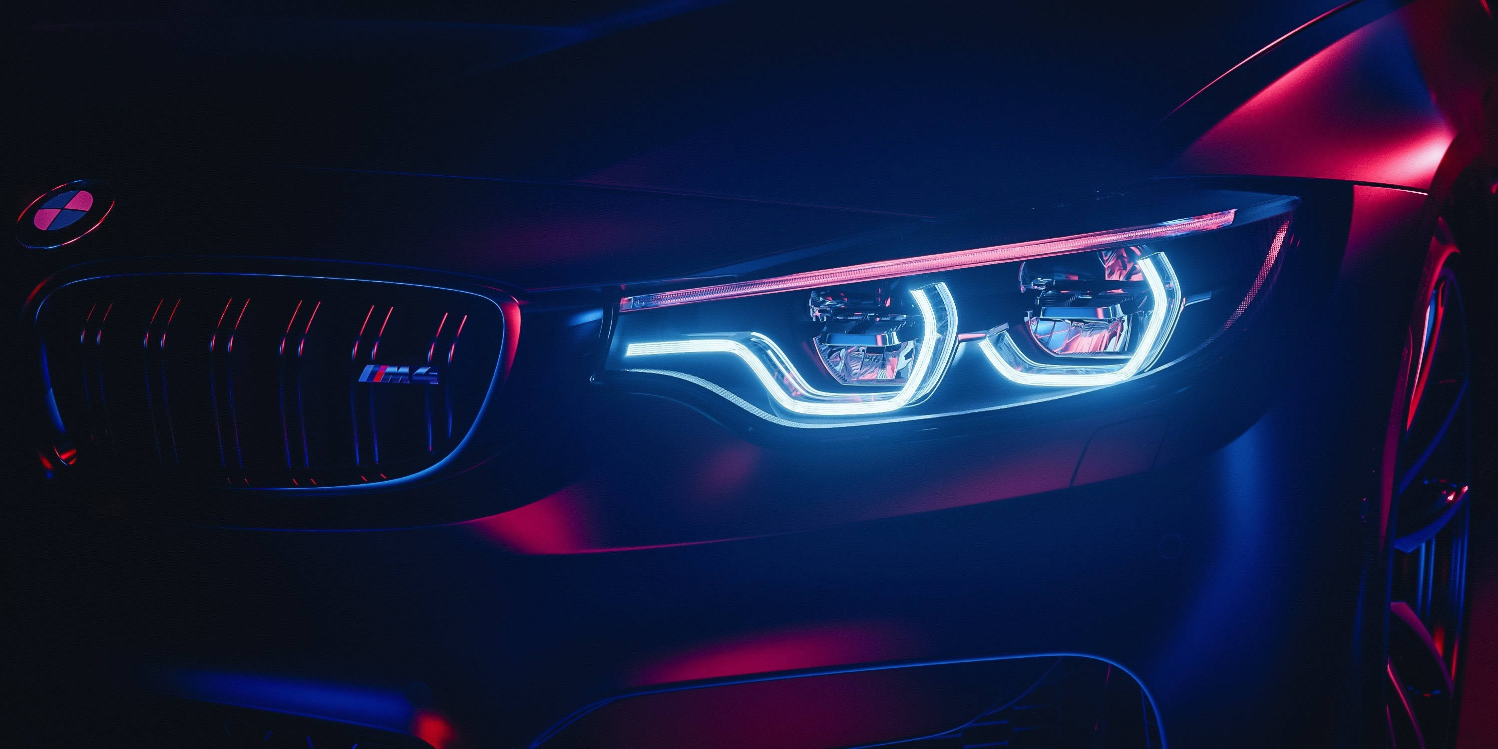 Full HD фары BMW M4 Обои