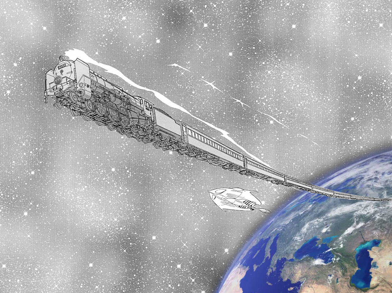 Панель манги Galaxy Express 999 Обои