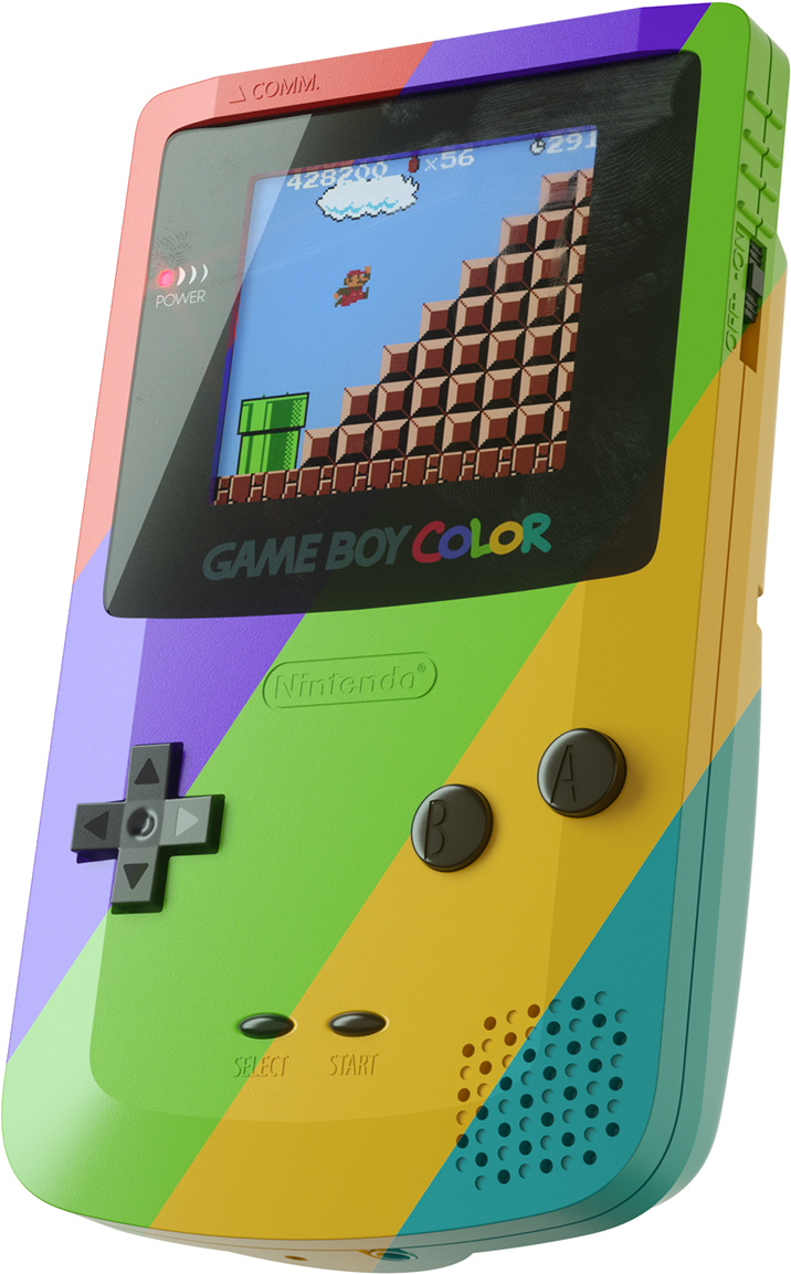 Красочная Game Boy Color с игрой Mario Обои