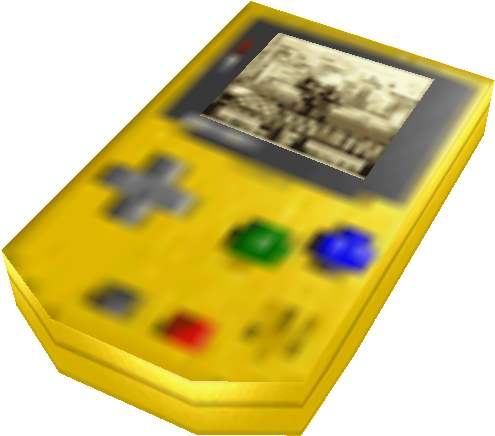 Желтый классический Gameboy с размытым фоном Обои