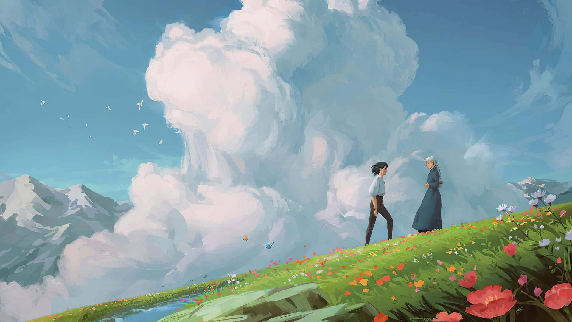 Исследуйте волшебный мир эстетики Ghibli Обои