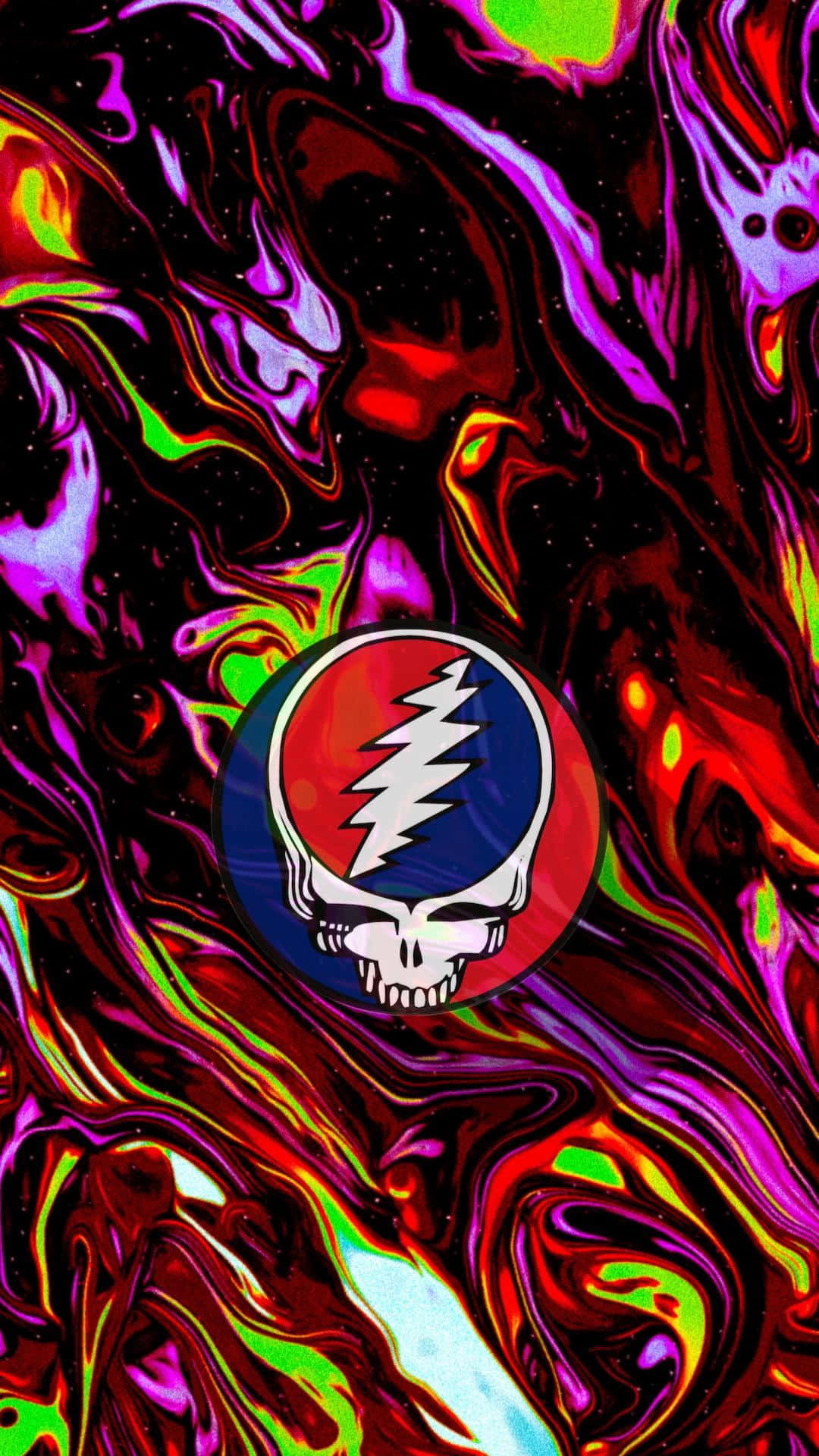 Растяжимая светящаяся кожа и логотип черепа Grateful Dead для iPhone Обои