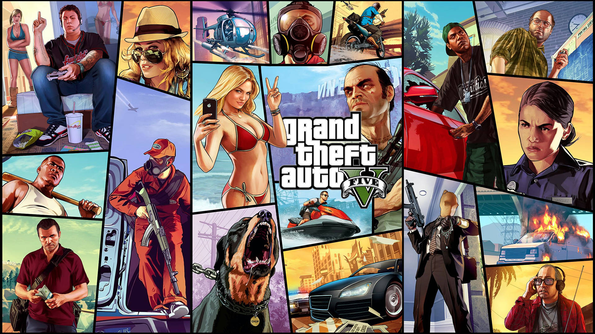 GTA 5 2560x1440 плиточный коллаж