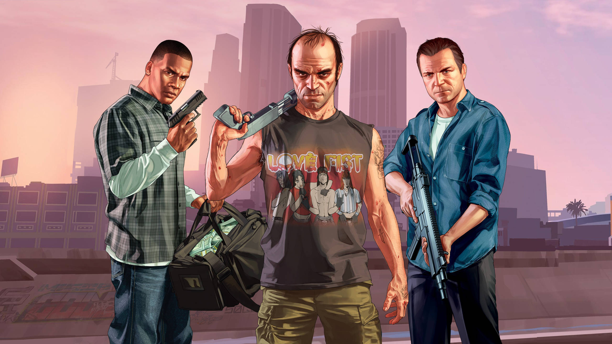 GTA 5 2560x1440 Крутые персонажи Обои