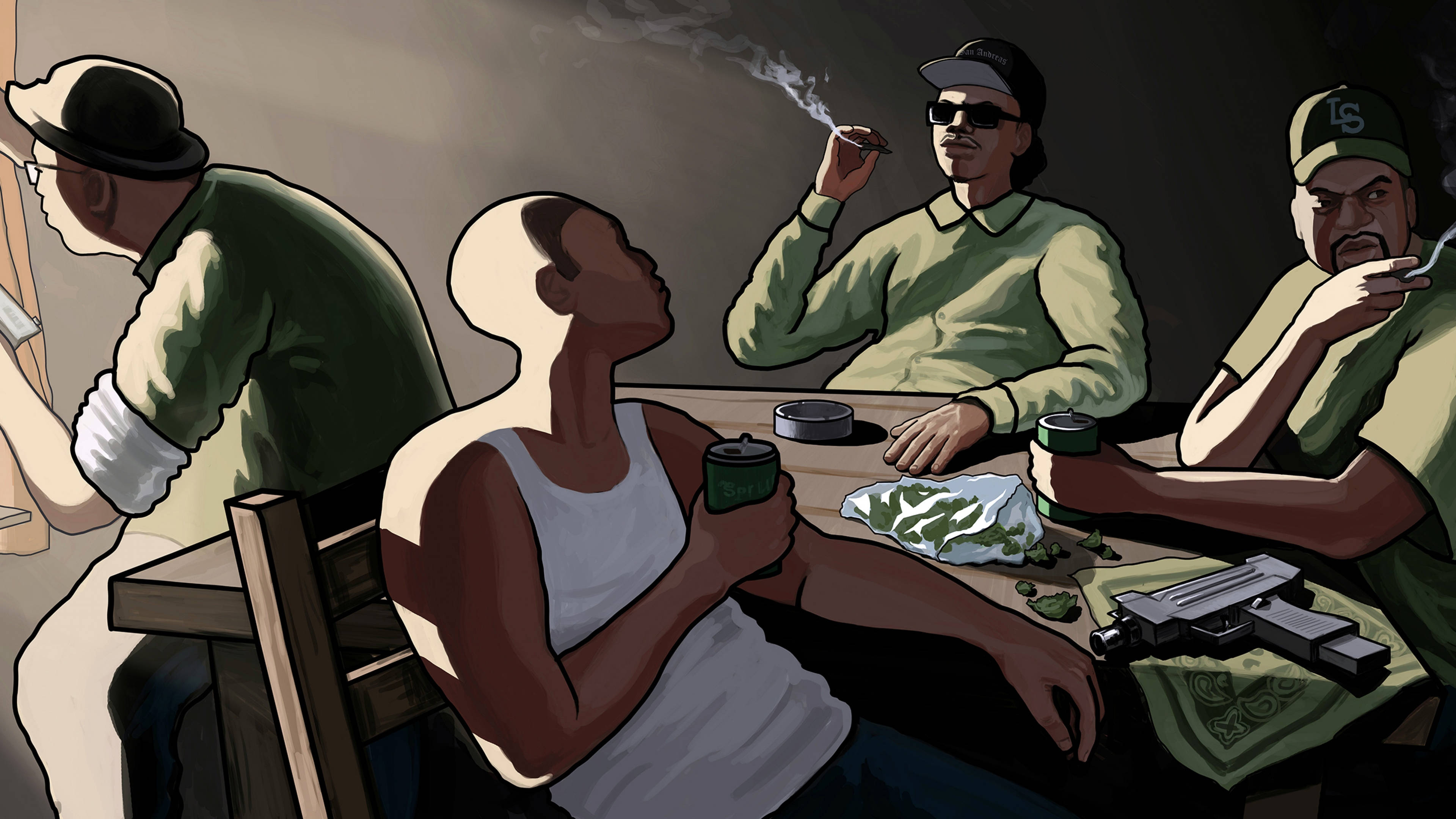 GTA SA 4K Встреча банды Обои